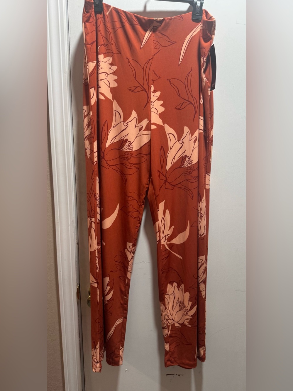 NWT Alfani Elements Red Lilly Wide Leg Pants Size XL